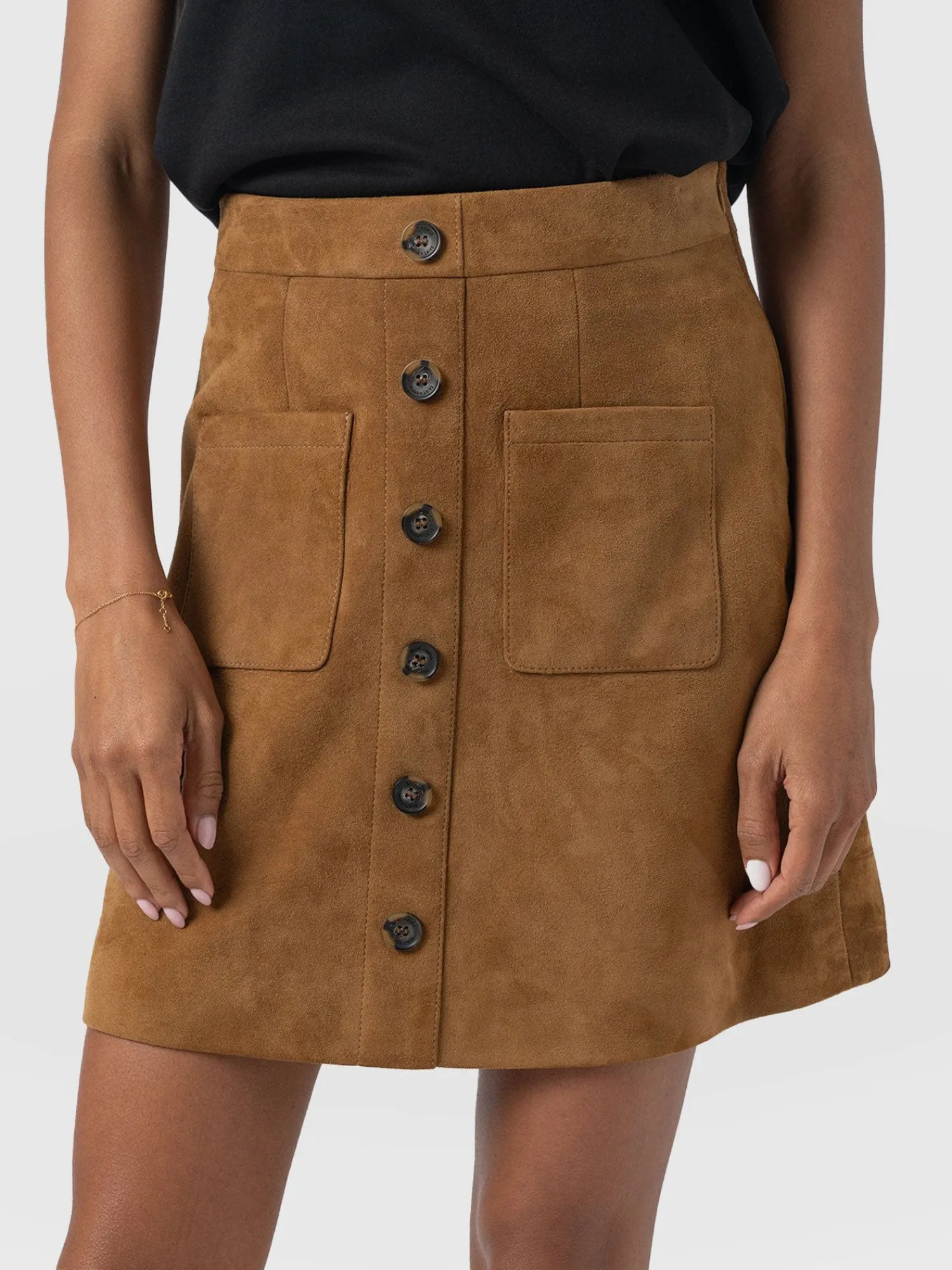 Discount Saint and Sofia Luther Suede Mini Skirt - Camel