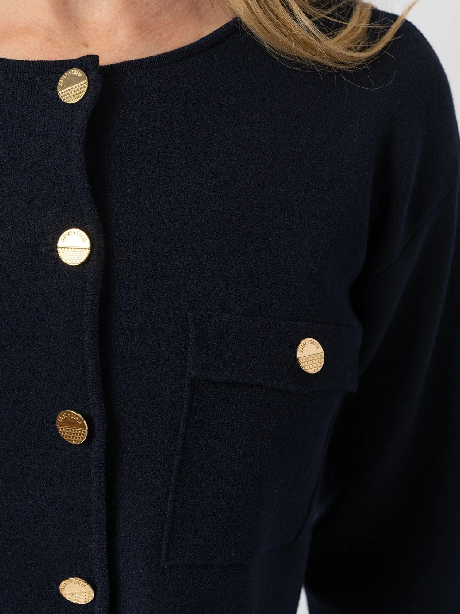 Hot Saint and Sofia Maeva Knit Jacket - Navy
