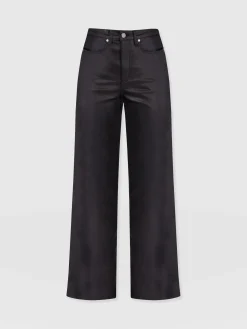 Outlet Saint and Sofia Maeve Wide Leg Pant - Black Coated