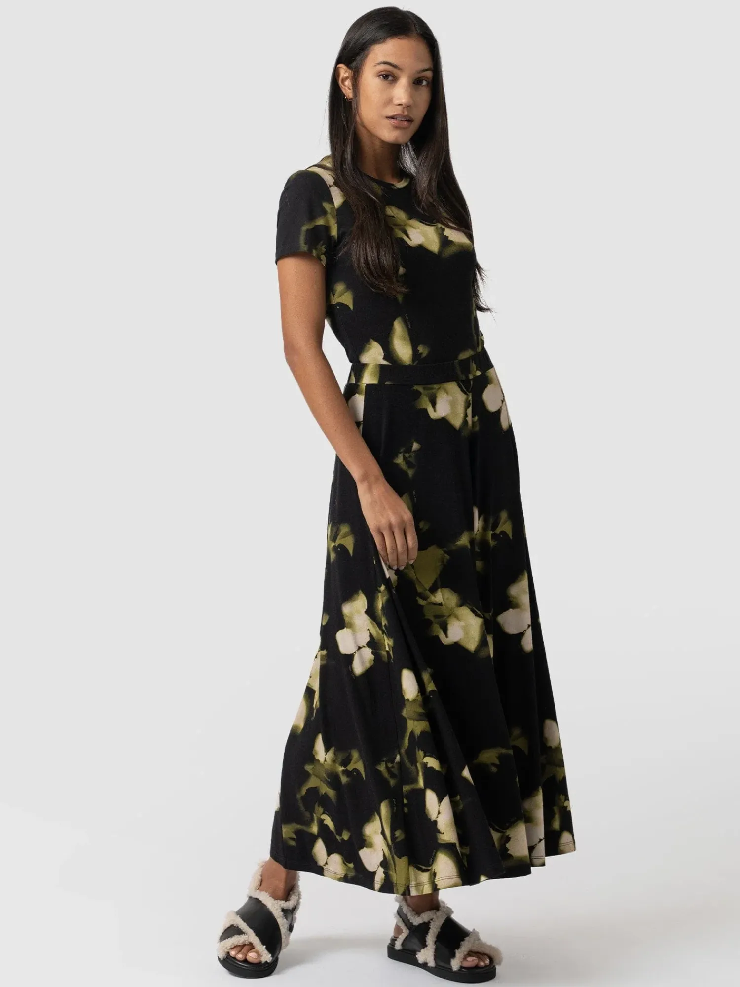 New Saint and Sofia Nora A-Line Skirt - Green Aurora