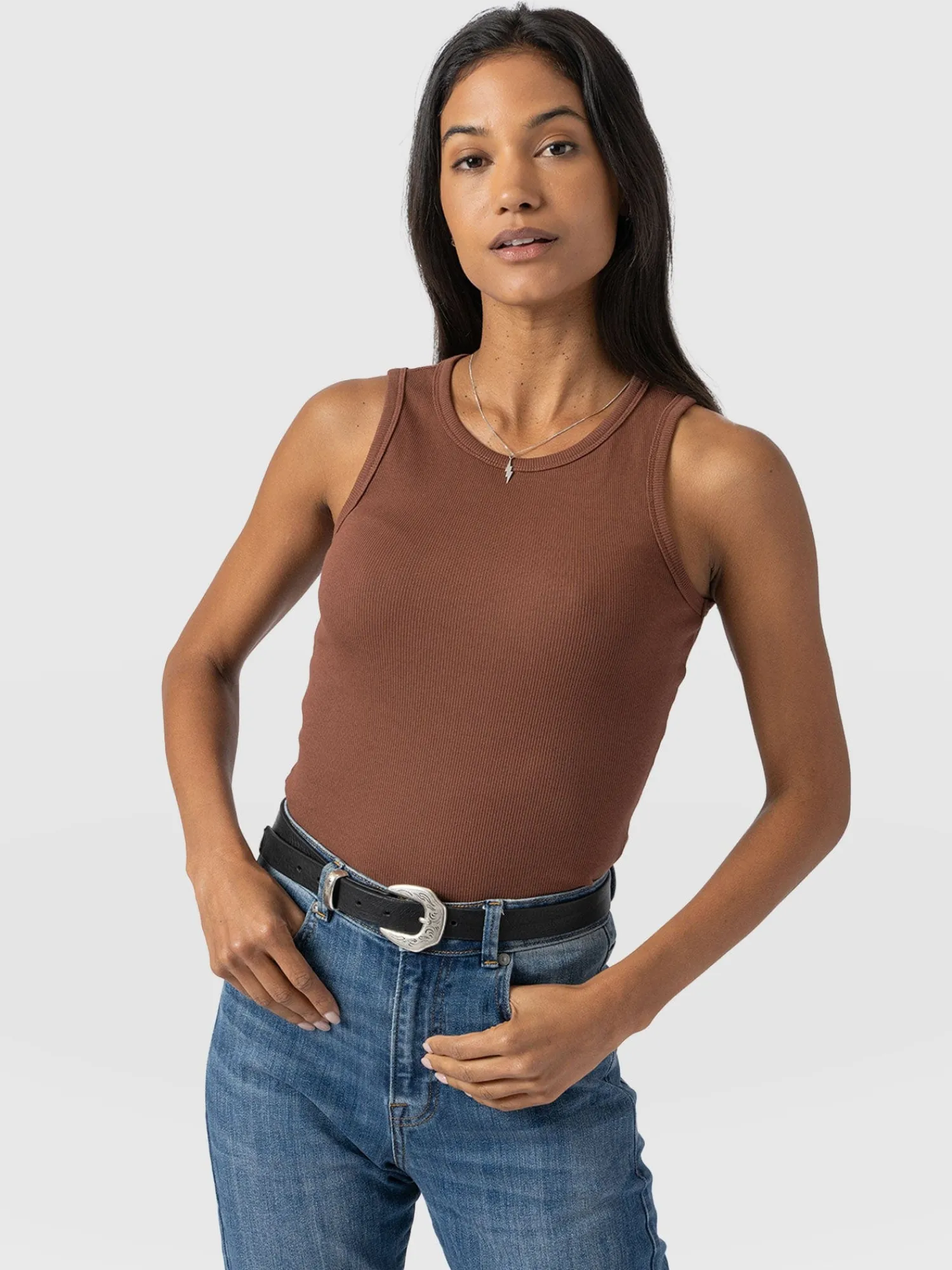 Discount Saint and Sofia Nova Racer Vest - Russet Brown