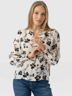 Hot Saint and Sofia Olivia Blouse - White Spring Floral