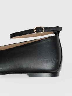 New Saint and Sofia Ophelia Leather Ballerinas - Black