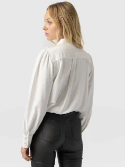 Sale Saint and Sofia Paxton Pussybow Blouse - Cream