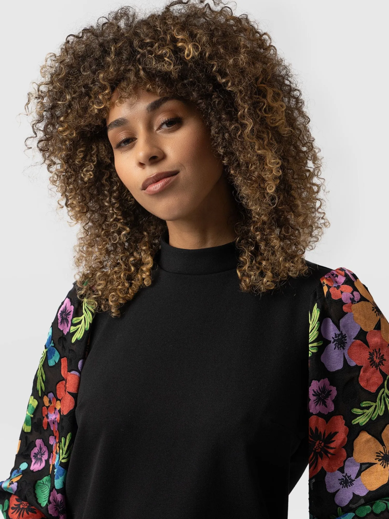Clearance Saint and Sofia Penny Puff Sleeve Long Sleeve - Pop Floral