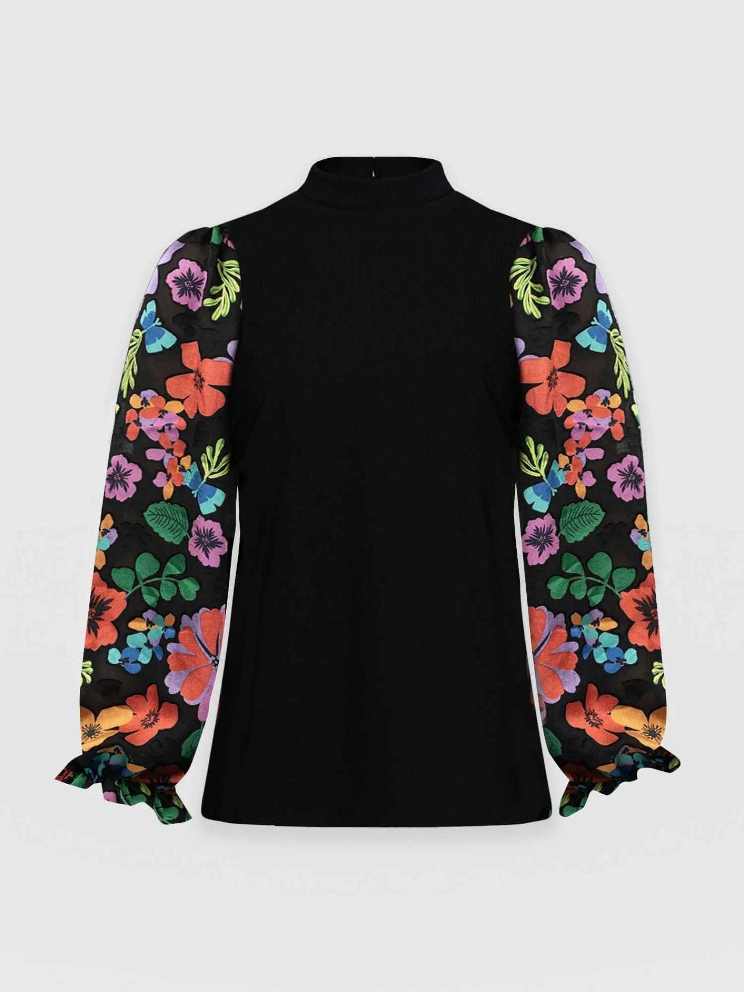 Clearance Saint and Sofia Penny Puff Sleeve Long Sleeve - Pop Floral