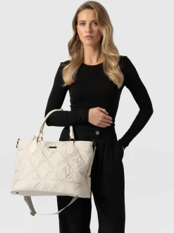 Hot Saint and Sofia Quilted Selene Shopper Bag - Cream