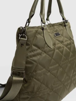 Outlet Saint and Sofia Quilted Selene Shopper Bag - Khaki