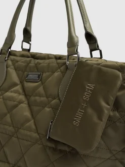 Outlet Saint and Sofia Quilted Selene Shopper Bag - Khaki