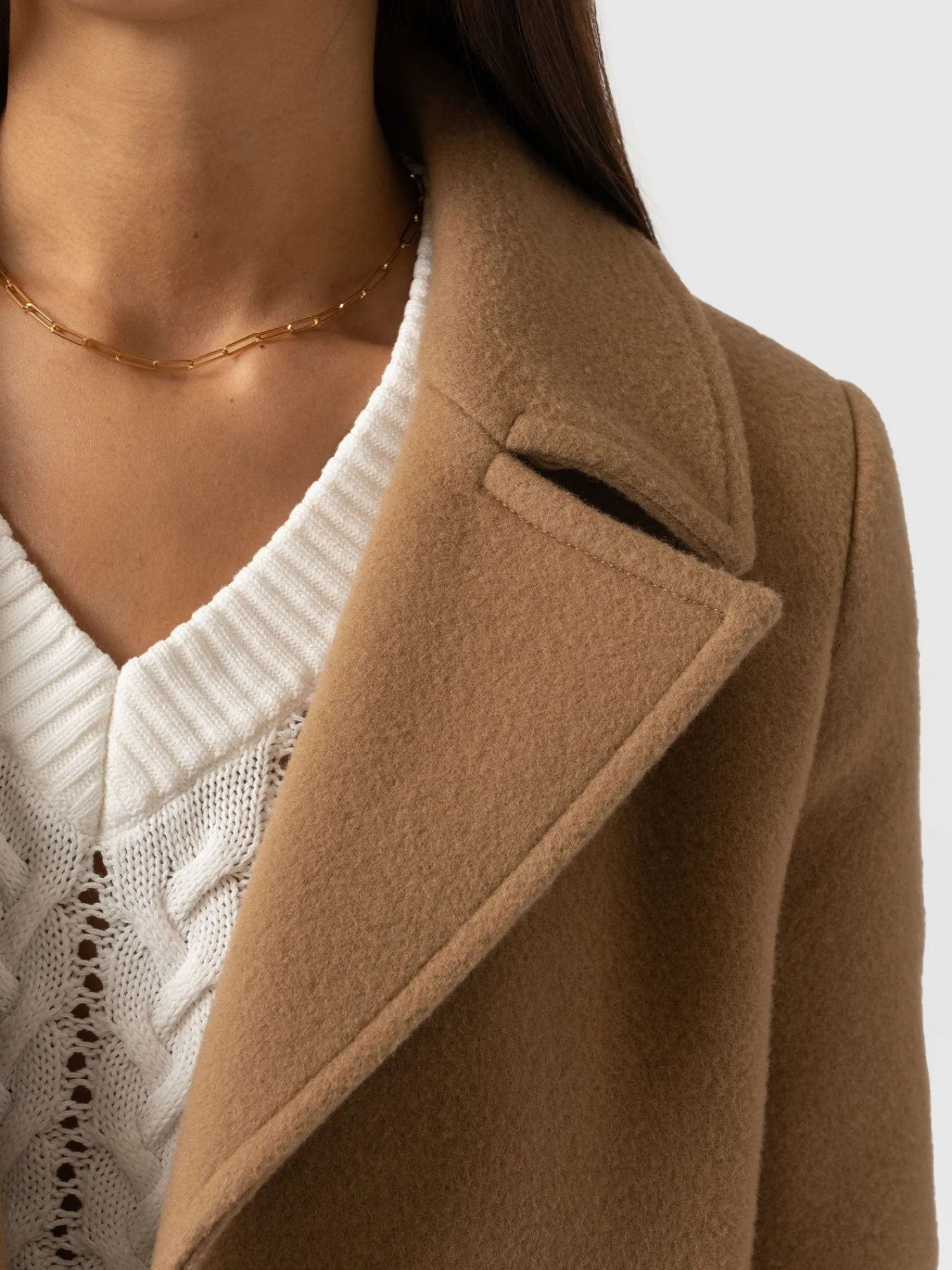 Discount Saint and Sofia Quinn Pea Coat - Camel
