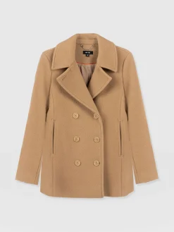 Discount Saint and Sofia Quinn Pea Coat - Camel