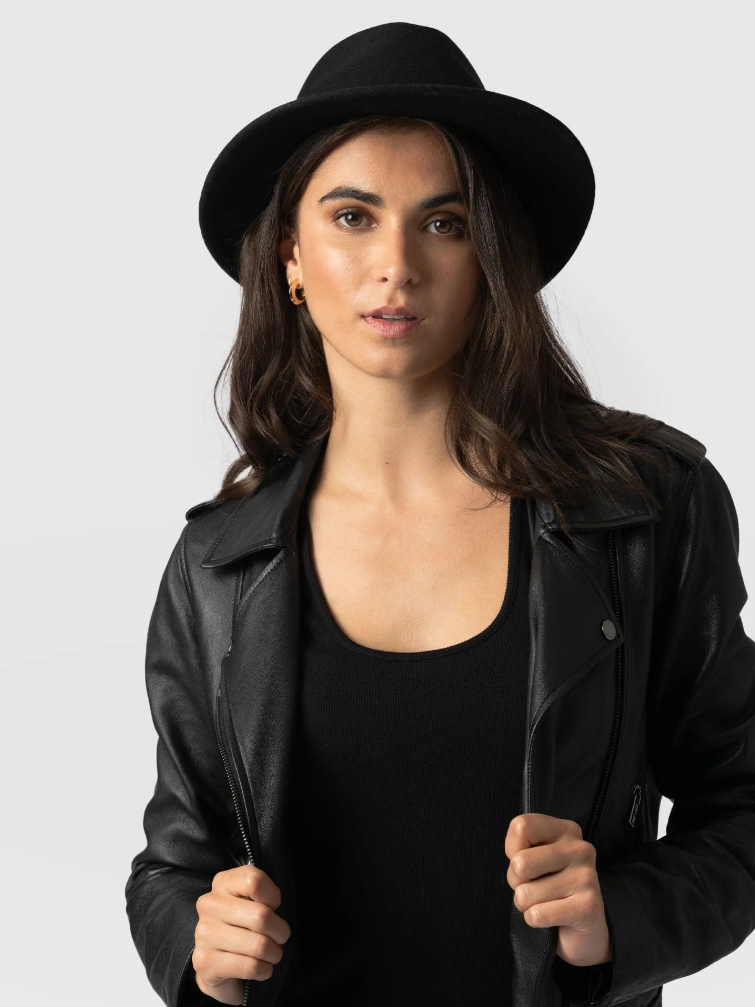 Hot Saint and Sofia Ramona Studded Hat - Black