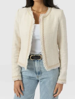 Online Saint and Sofia Rayner Jacket - Cream Bouclé