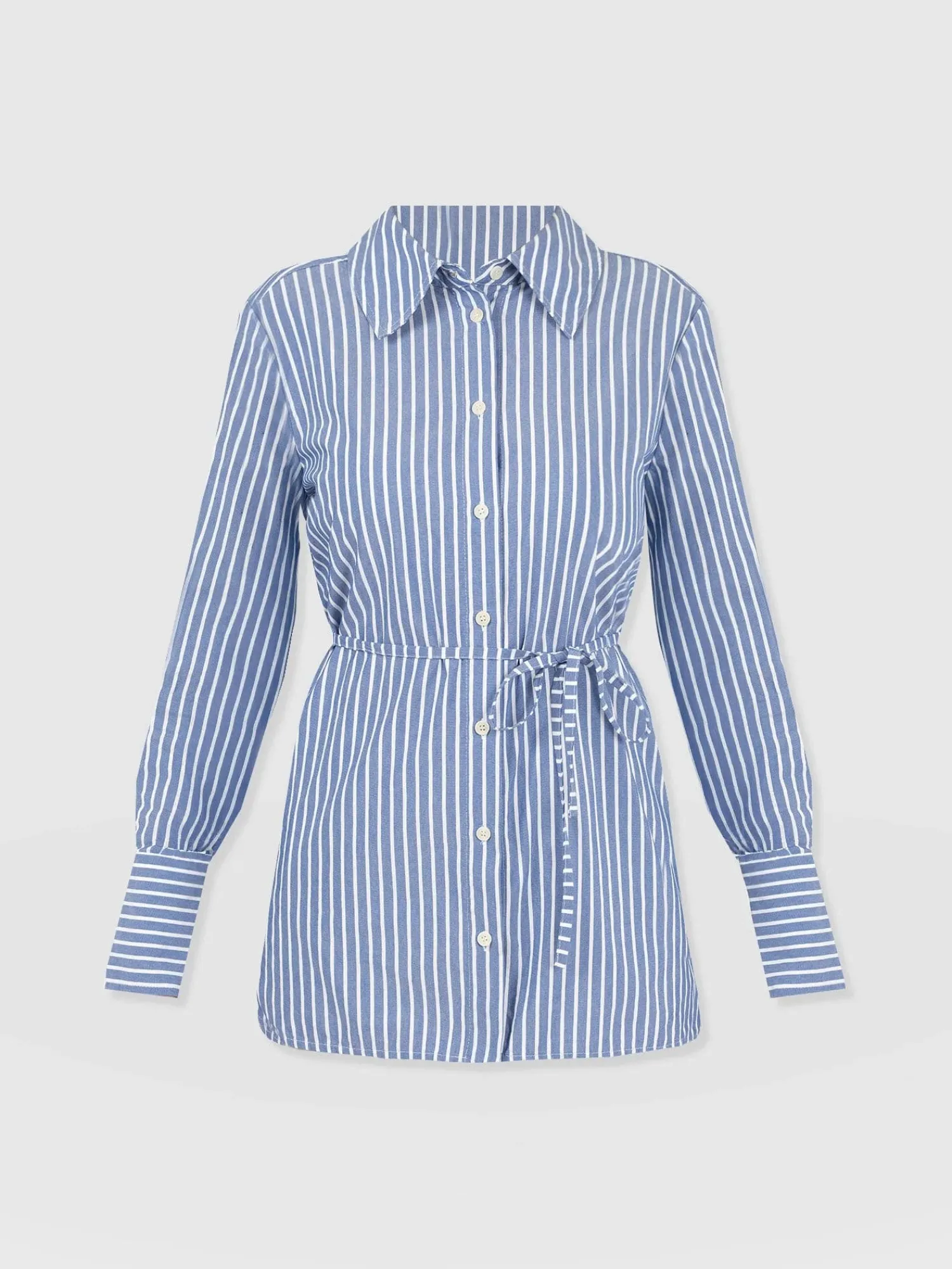 New Saint and Sofia Reagan Tie Shirt - Blue Stripe
