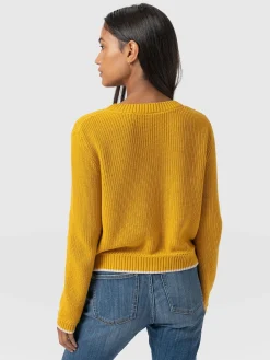 Fashion Saint and Sofia Remy Crop Sweater - Yellow
