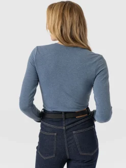 Outlet Saint and Sofia Rosa Wrap Tee Long Sleeve - Blue