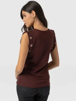Hot Saint and Sofia Rowan Tee - Maroon Eyelet