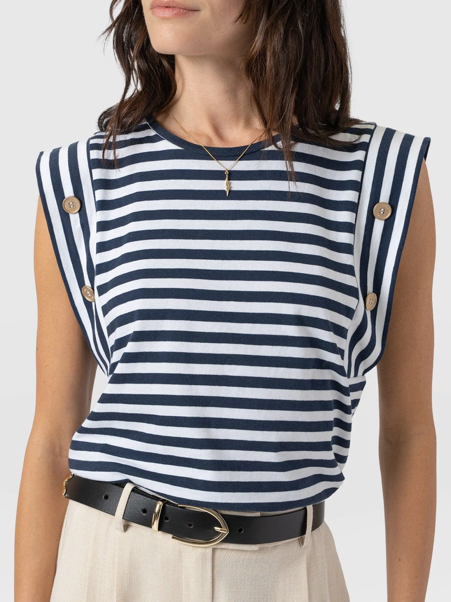 Discount Saint and Sofia Rowan Tee - Navy Stripe