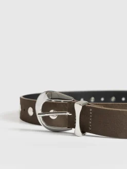 Fashion Saint and Sofia Roxie Studded Belt - Taupe