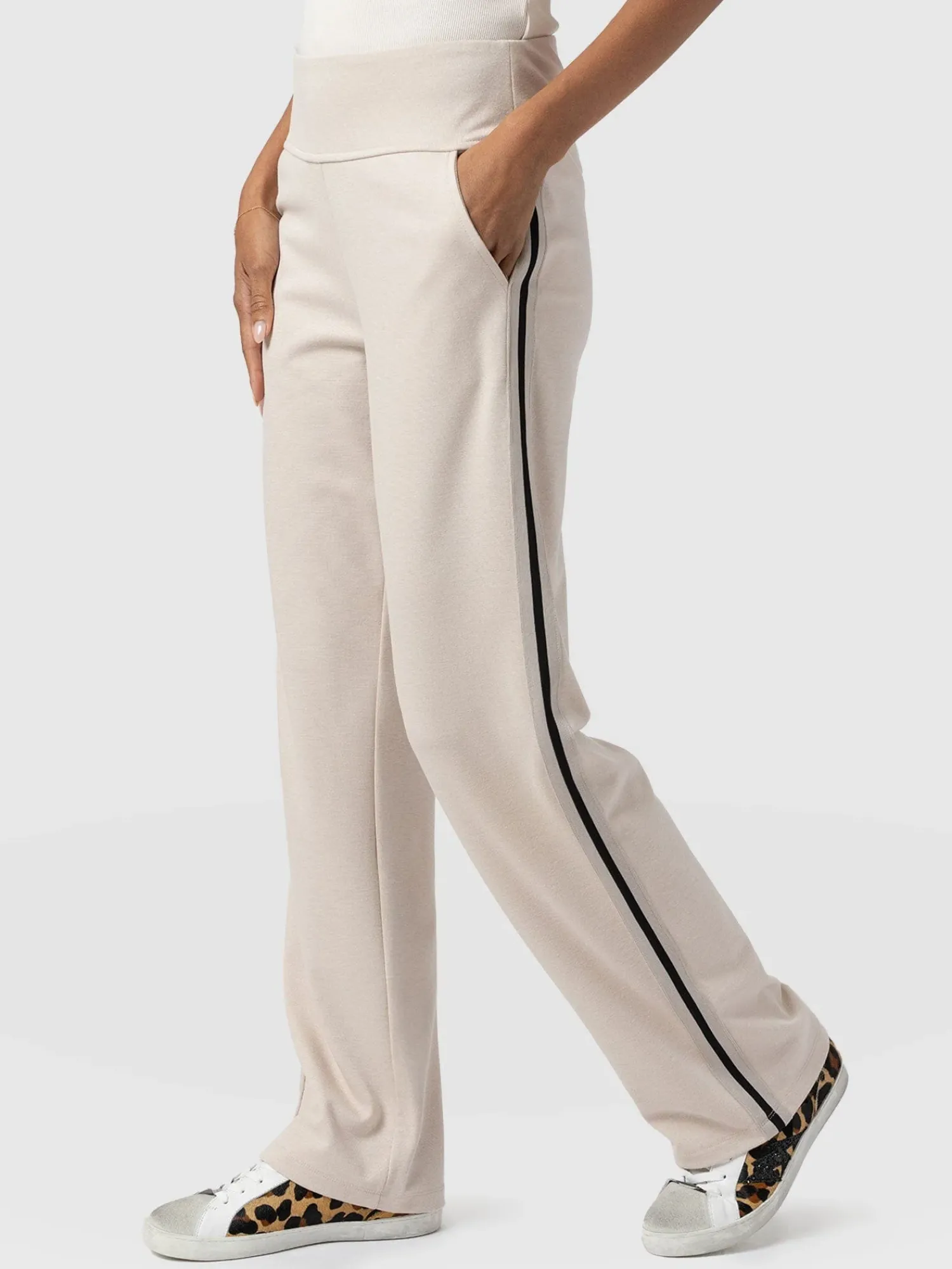 New Saint and Sofia Runway Pant - Light Beige Stripe