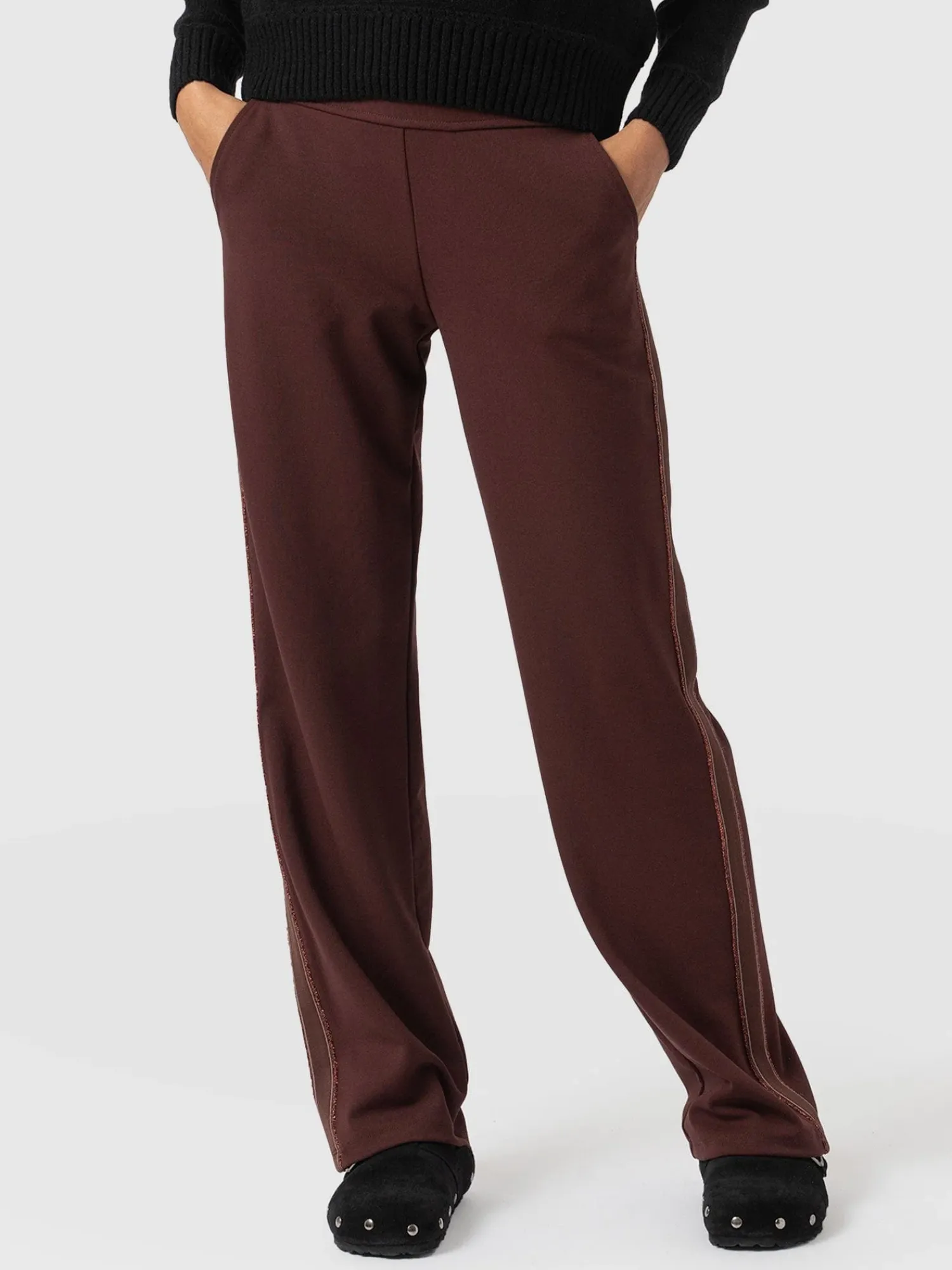 Online Saint and Sofia Runway Pant - Maroon - Bronze Stripe