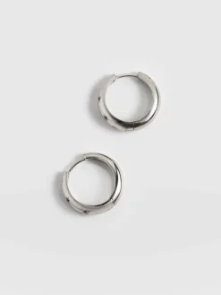 Outlet Saint and Sofia Scatter Star Hoop Earrings - Silver/Black