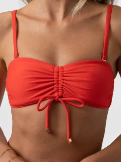 Outlet Saint and Sofia Skye Bandeau Bikini Top - Red