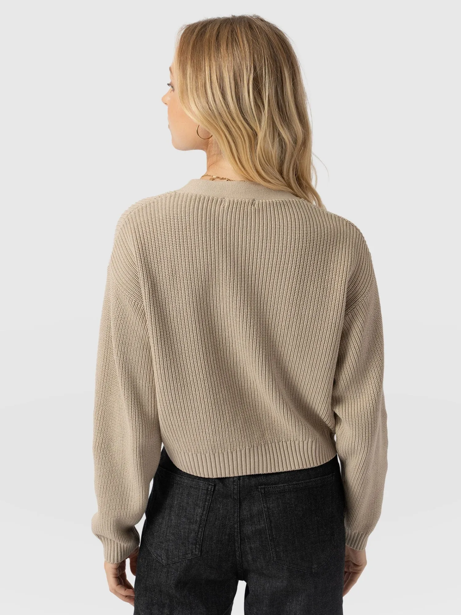 Fashion Saint and Sofia Soho Crop Cardigan - Beige