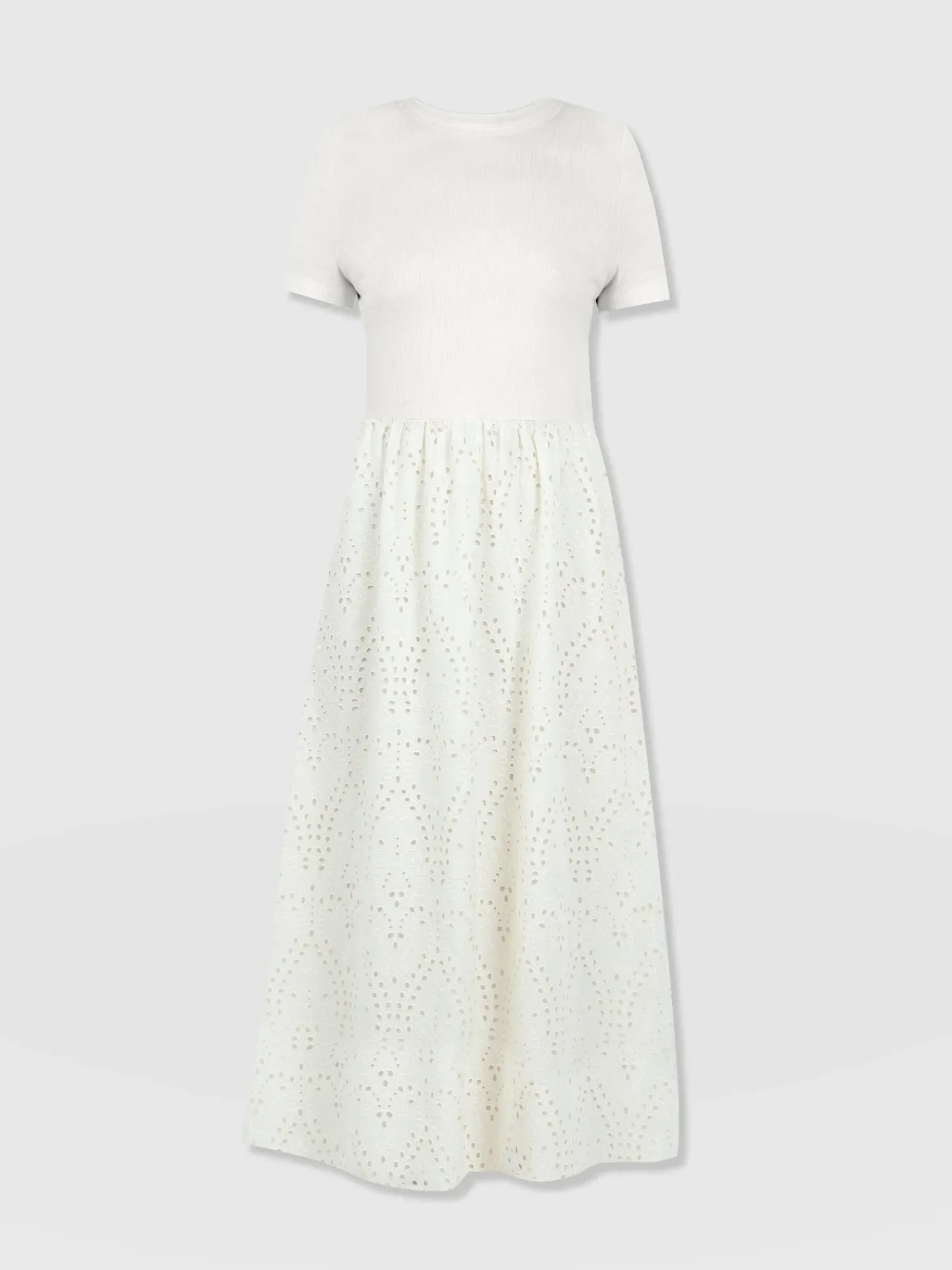 Online Saint and Sofia Sophia Contrast Dress - White Broderie