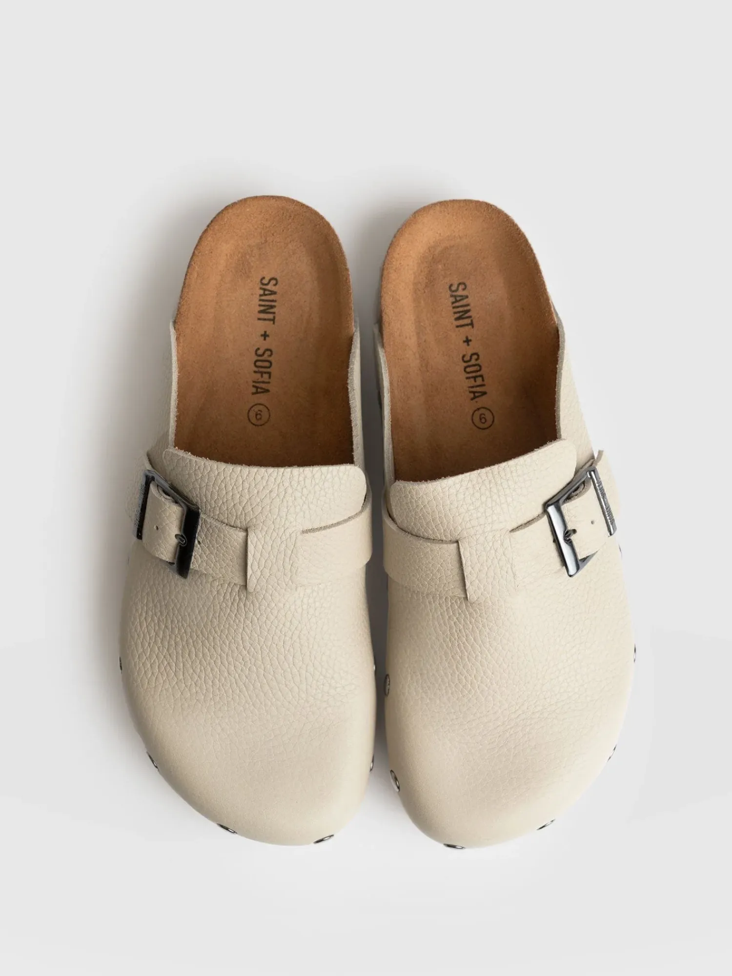 Discount Saint and Sofia Studded Clogs - Cream