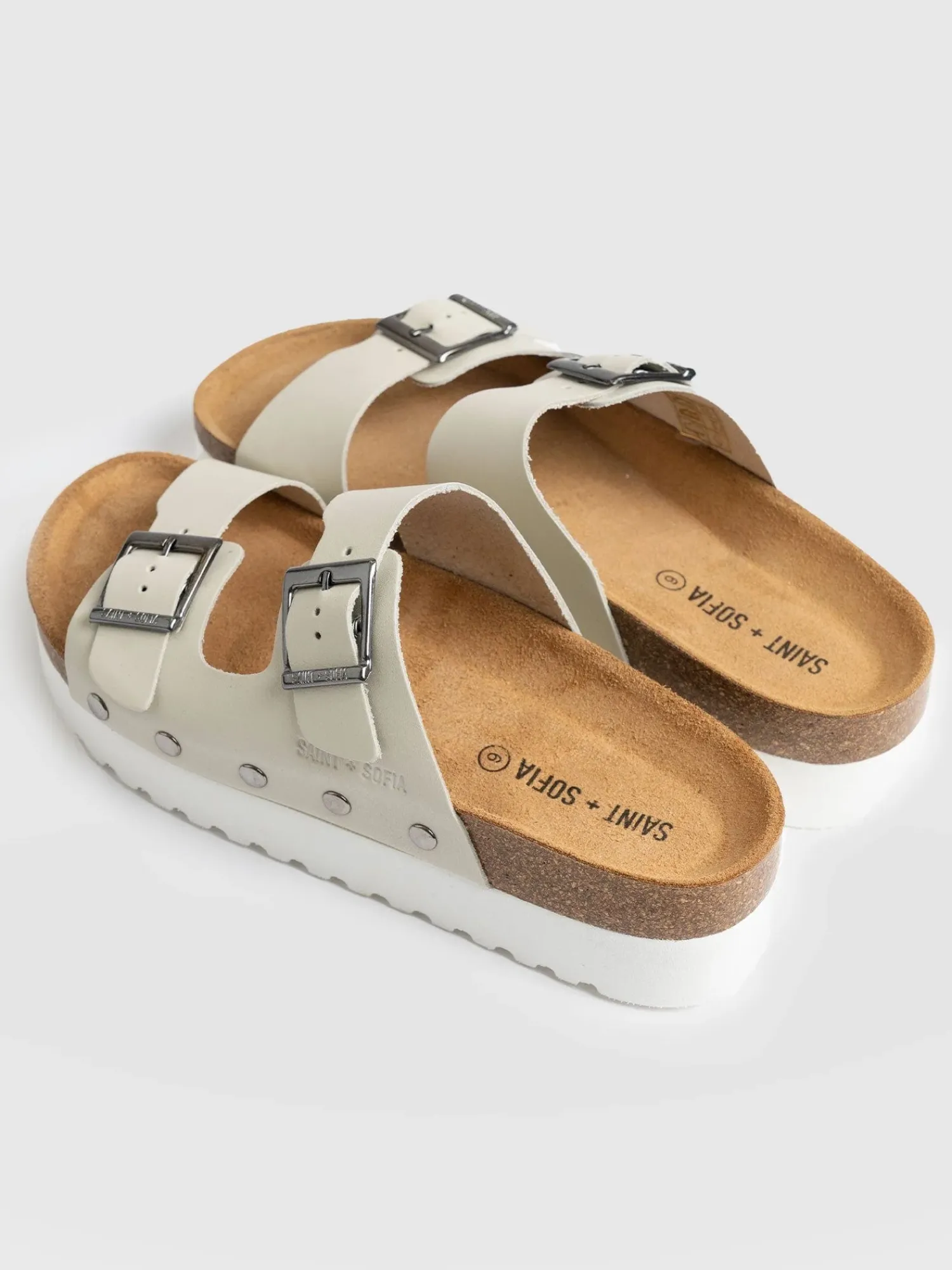 Online Saint and Sofia Sutton Slide - Cream Studded