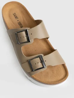 Discount Saint and Sofia Sutton Slide - Taupe