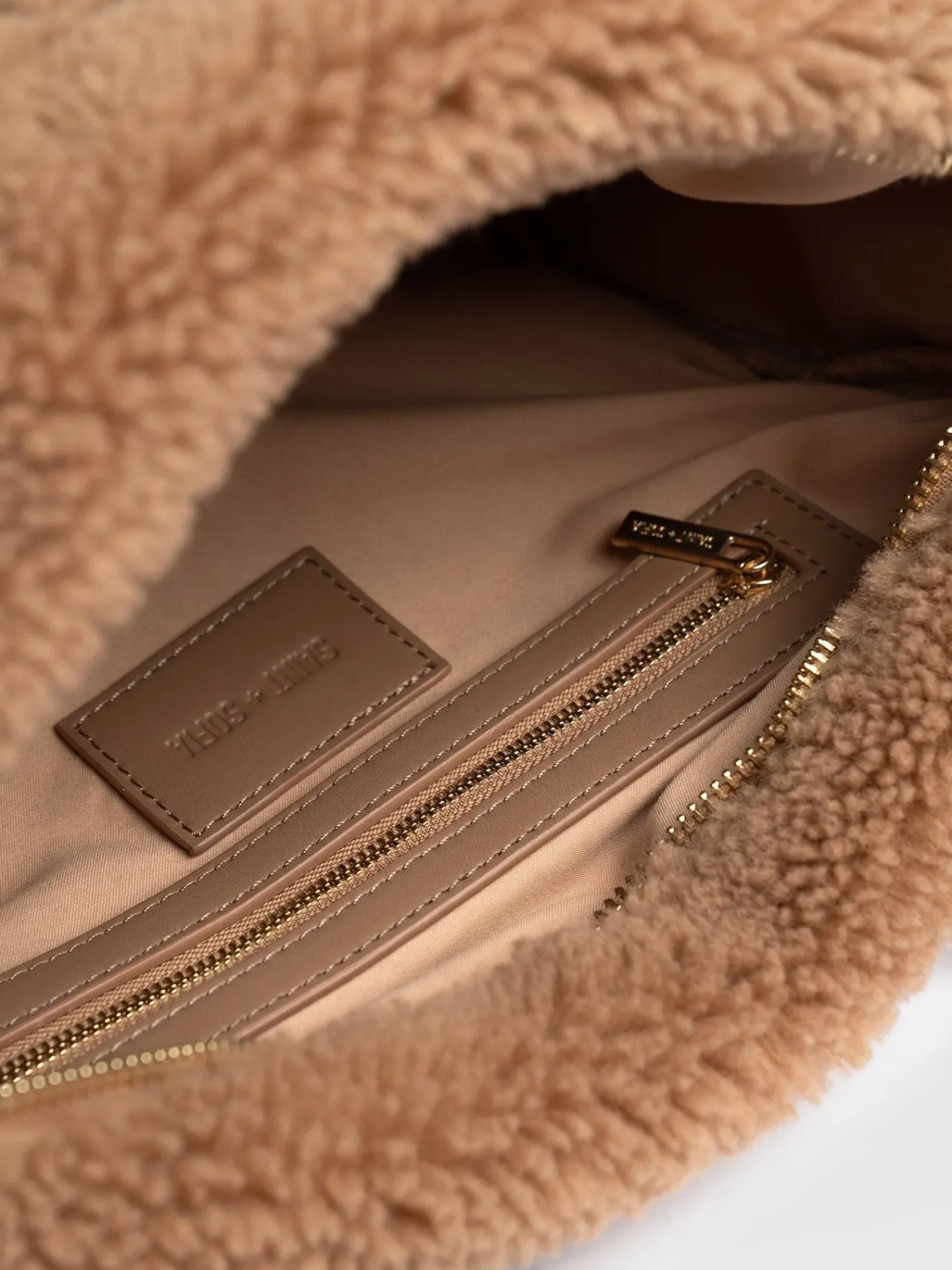 Online Saint and Sofia Teddy Woven Duffle Bag - Caramel
