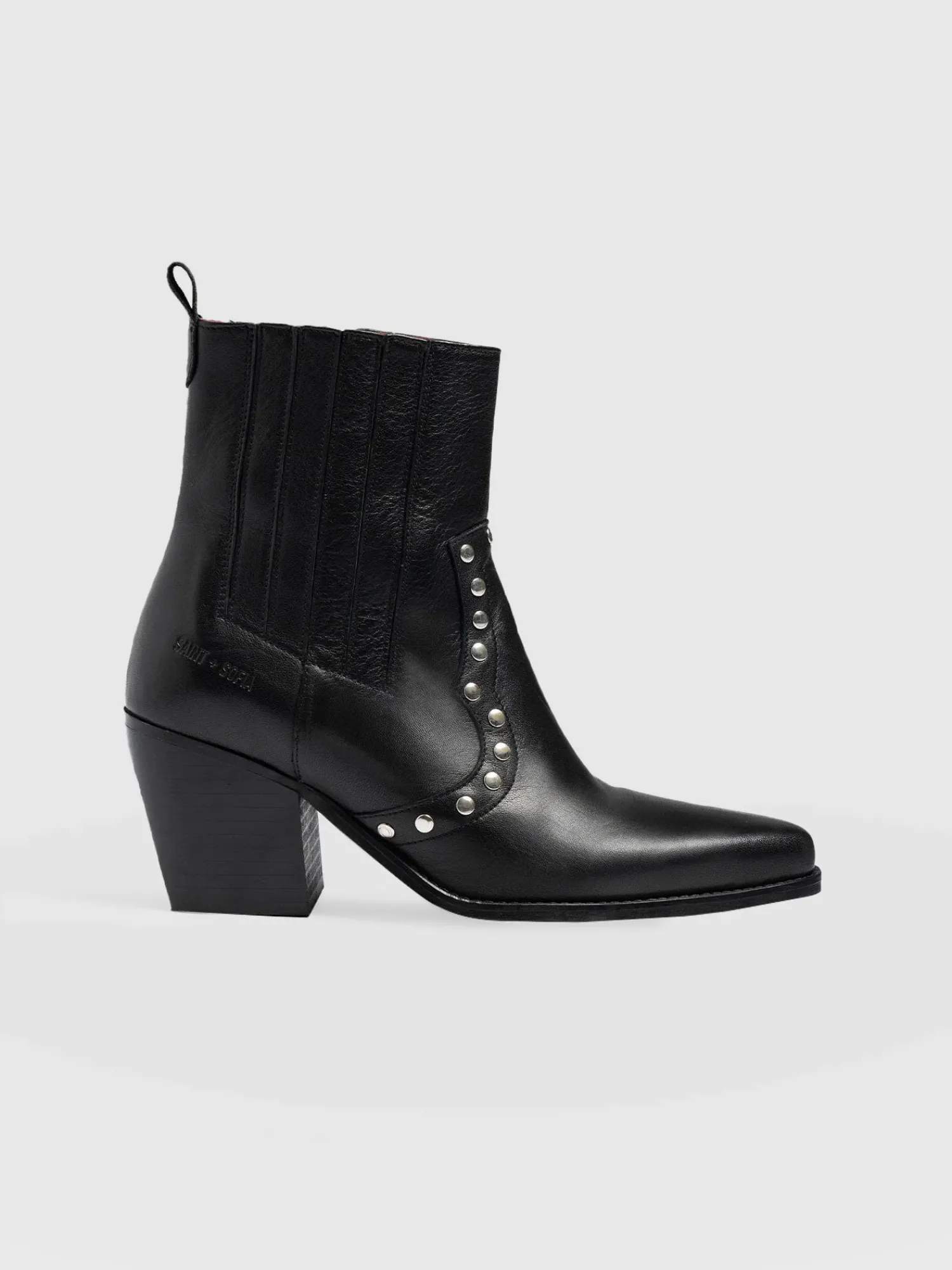 Clearance Saint and Sofia Texas Studded Boot - Black