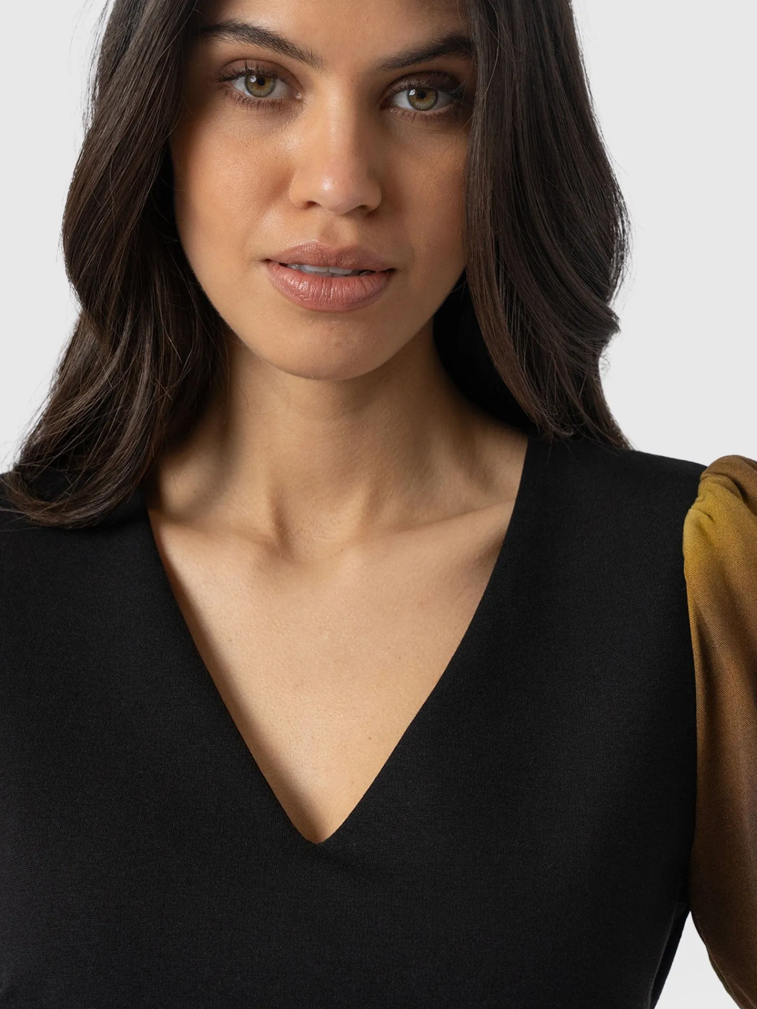 New Saint and Sofia Tori Puff Sleeve Top - Yellow Gradient