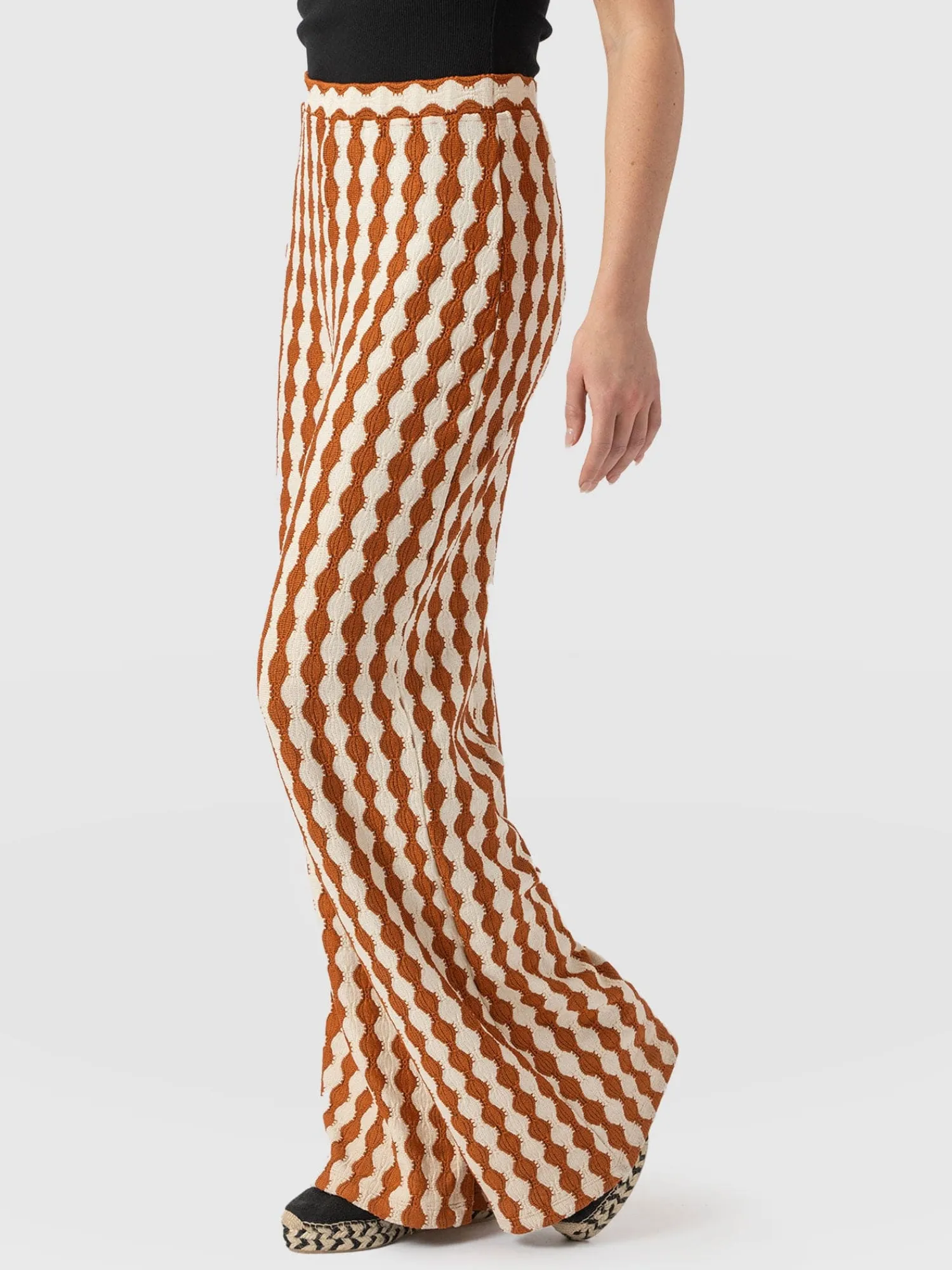 Best Saint and Sofia Victory Wide Leg Pant - Brown/Cream