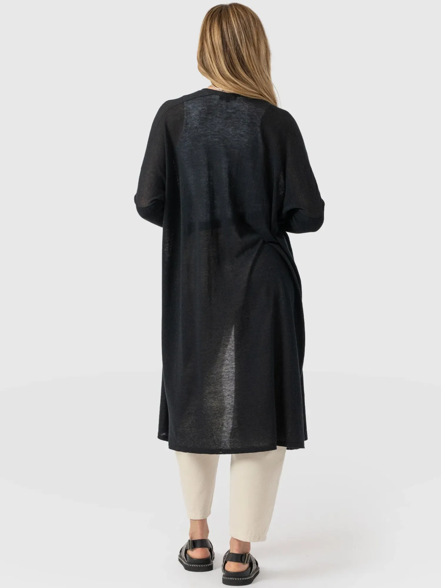 Clearance Saint and Sofia Waterfall Cardigan - Black