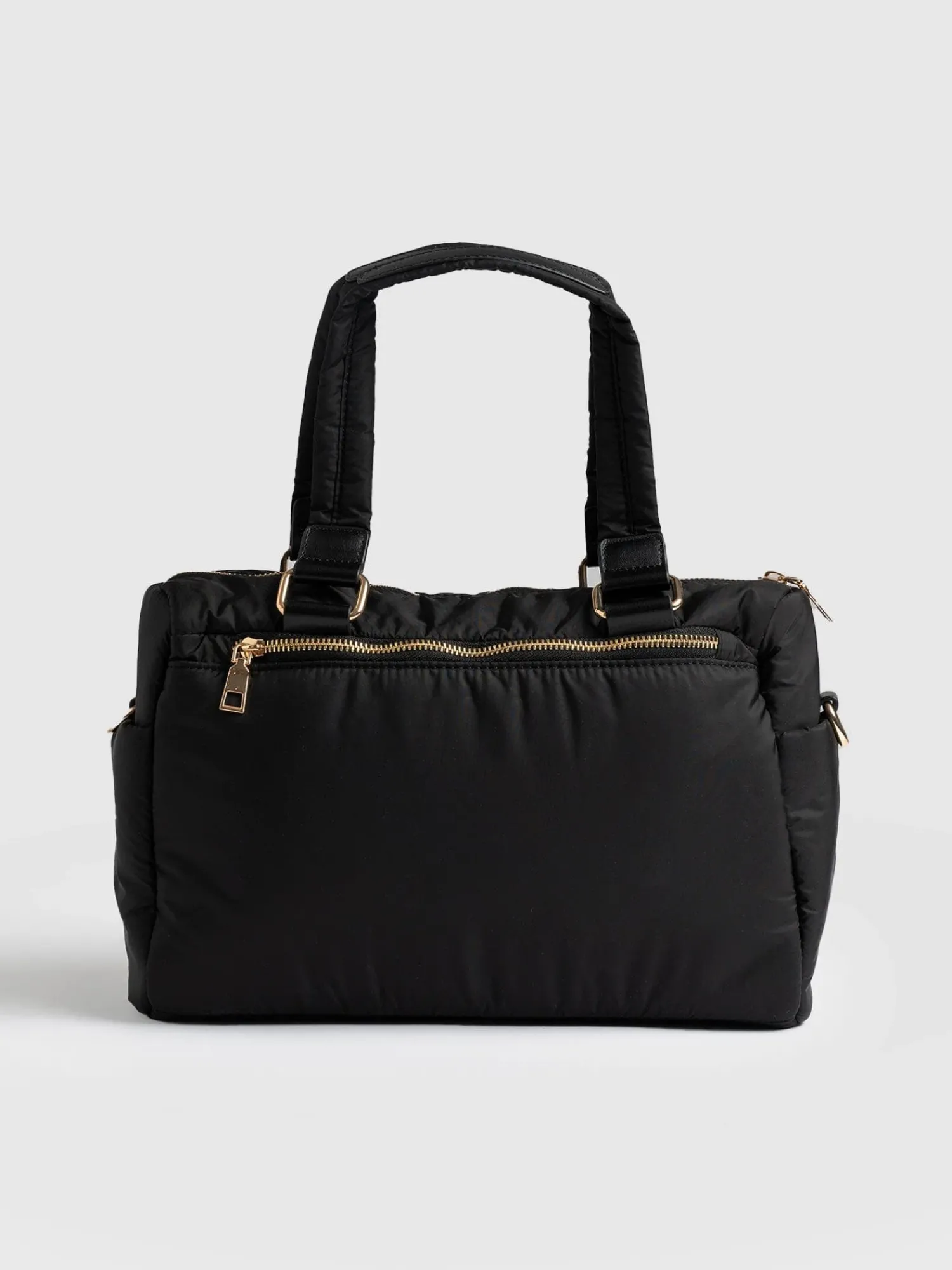 Discount Saint and Sofia Woven Duffle Bag - Black/Grey