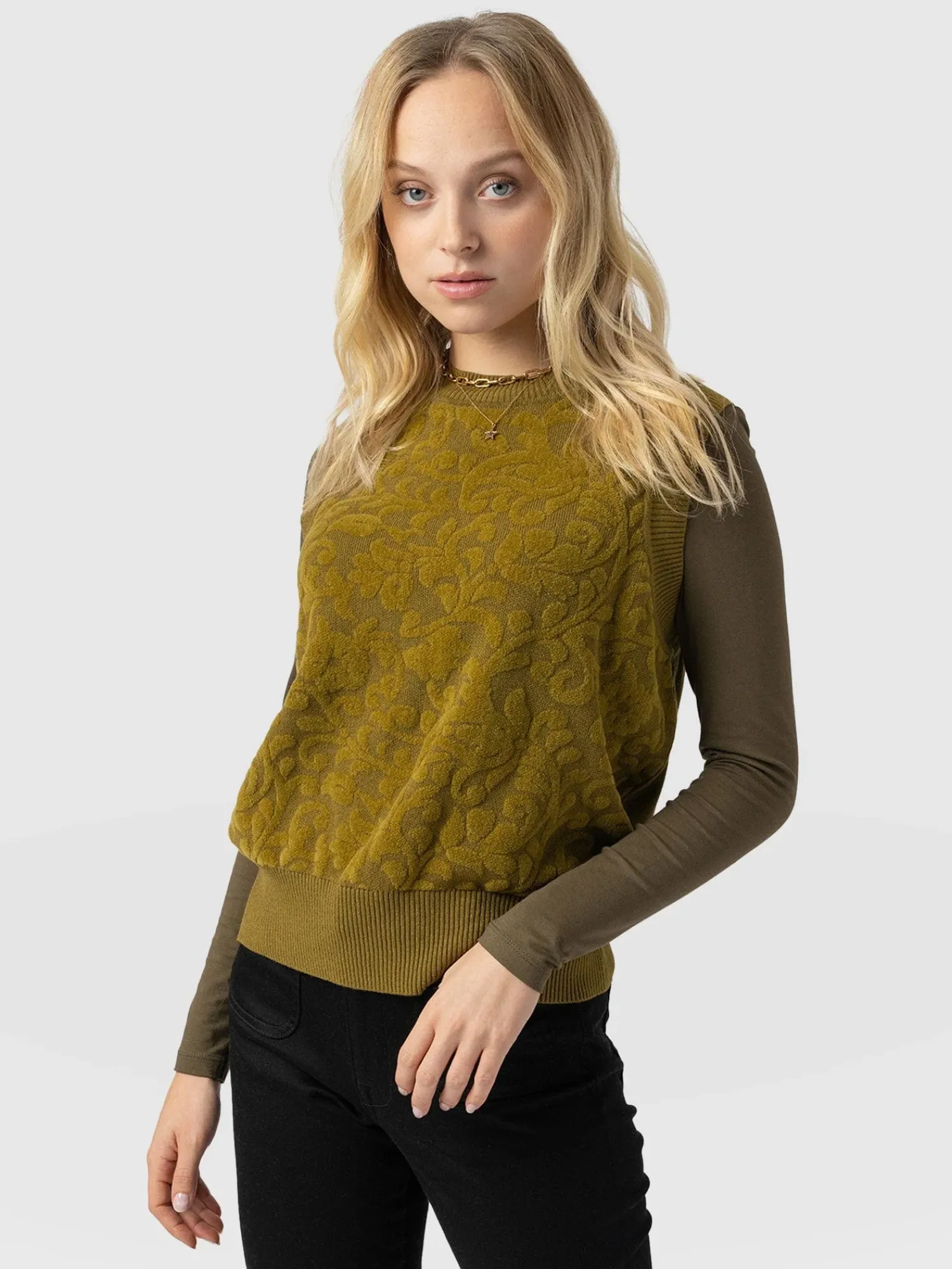 Outlet Saint and Sofia Wren Sleeveless Knit - Olive