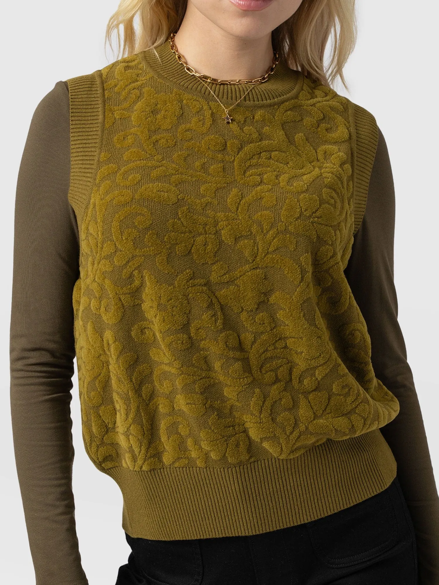Outlet Saint and Sofia Wren Sleeveless Knit - Olive